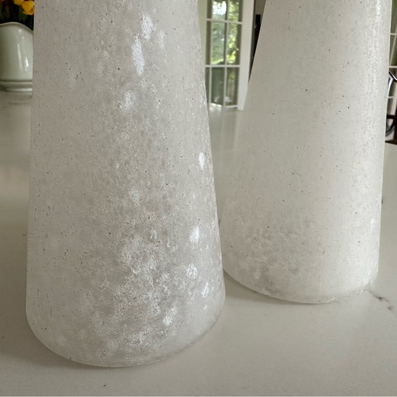 RARE Vintage Toyo Candle Holders, Scavo Glass, Verdigris Bronze, Exc. Cond - Picture 7 of 11